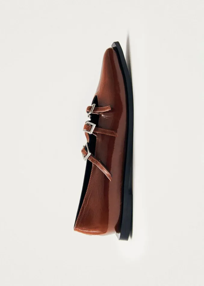 Ballet Flats Women ALOHAS Jive Onix Brown Leather Ballet Flats