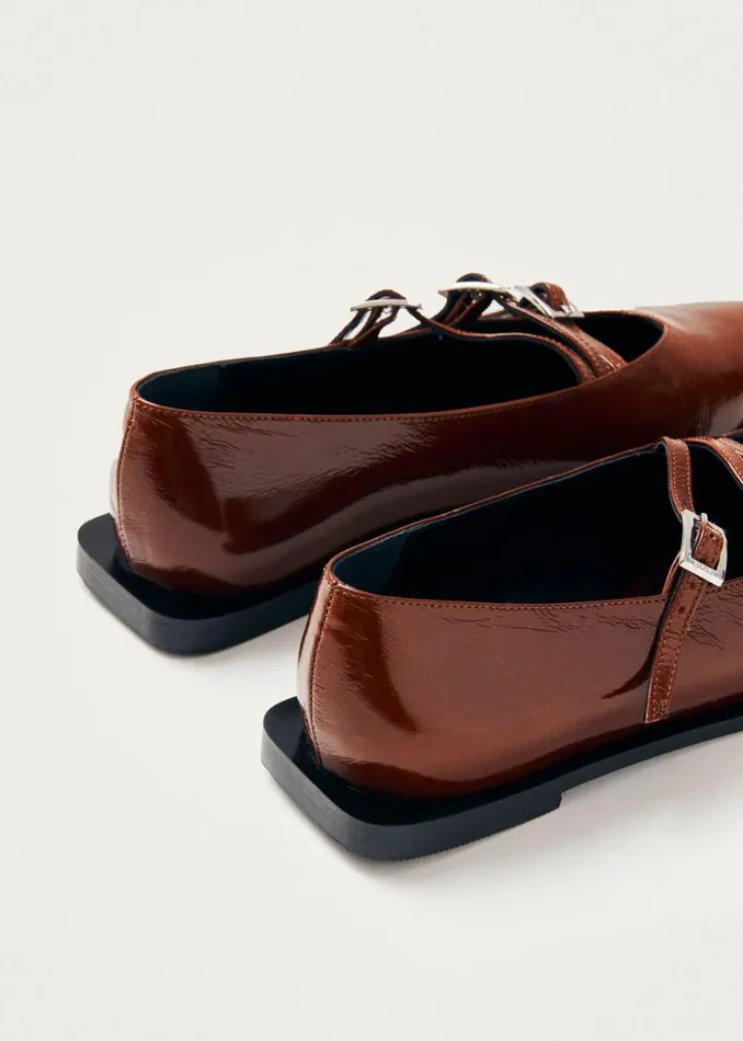 Ballet Flats Women ALOHAS Jive Onix Brown Leather Ballet Flats