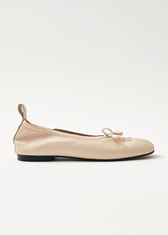 Ballet Flats Women ALOHAS Rosalind Cream Leather Ballet Flats