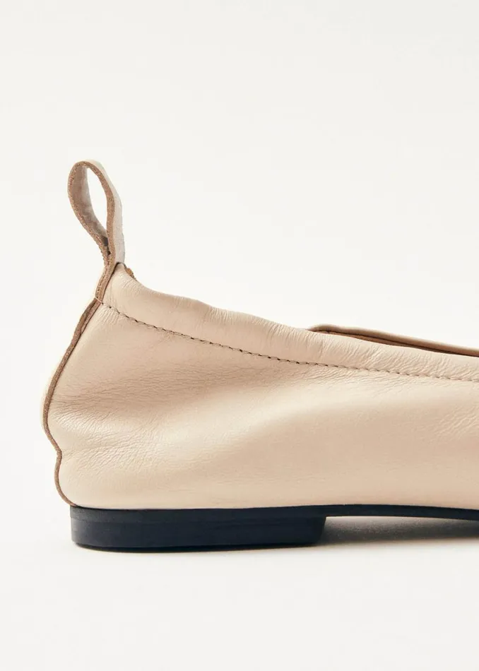 Ballet Flats Women ALOHAS Rosalind Cream Leather Ballet Flats