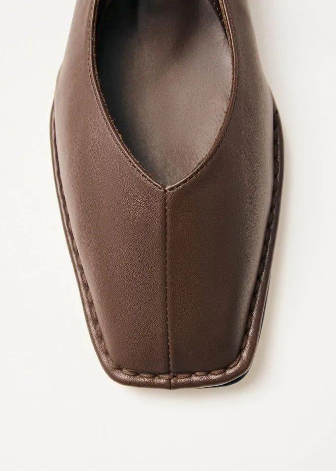 Ballet Flats Women ALOHAS Sway Chestnut Brown Leather Ballet Flats