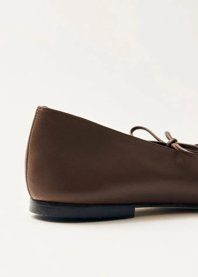 Ballet Flats Women ALOHAS Sway Chestnut Brown Leather Ballet Flats
