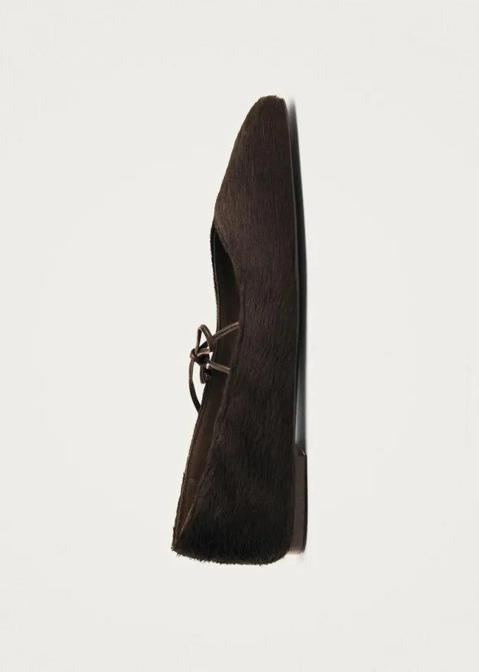 Ballet Flats Women ALOHAS Sway Soft Brown Leather Ballet Flats