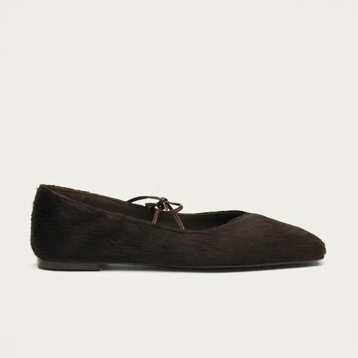 Ballet Flats Women ALOHAS Sway Soft Brown Leather Ballet Flats