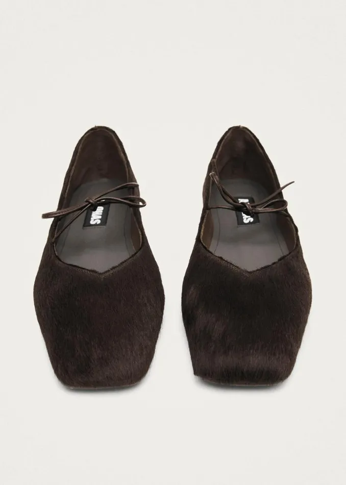 Ballet Flats Women ALOHAS Sway Soft Brown Leather Ballet Flats