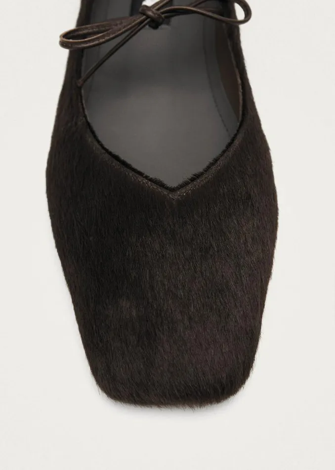 Ballet Flats Women ALOHAS Sway Soft Brown Leather Ballet Flats