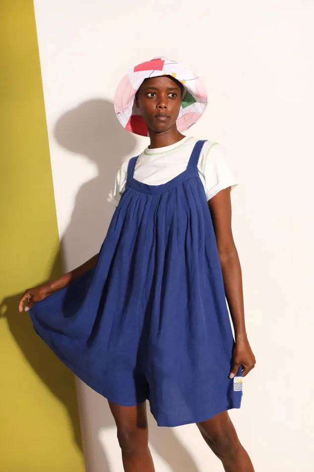 Basic Linen Romper Cobalt WomensShop LF Markey One Pieces