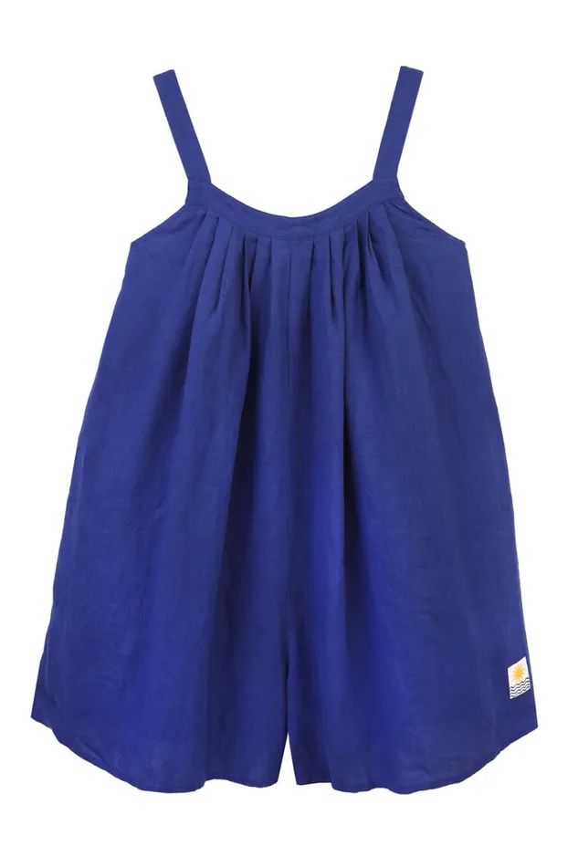 Basic Linen Romper Cobalt WomensShop LF Markey One Pieces