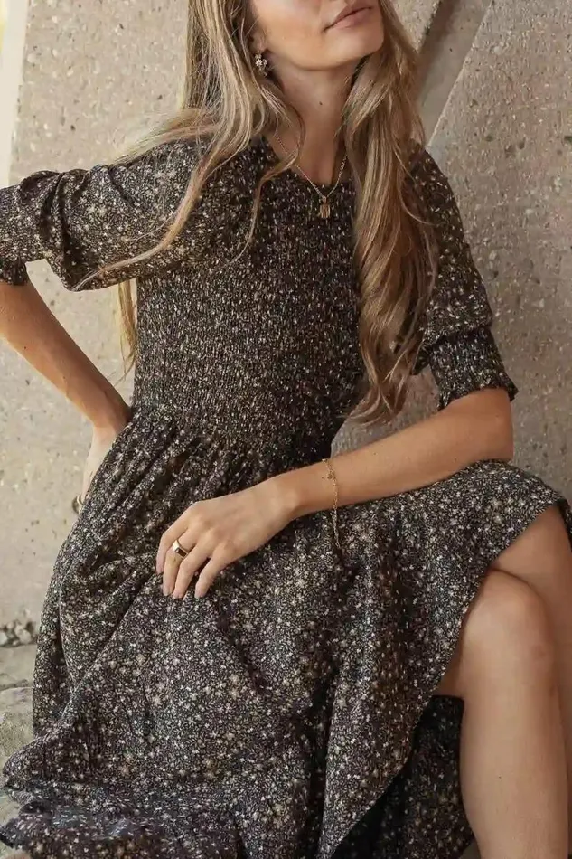 Billie Floral Dress Black Women Bohme Dresses
