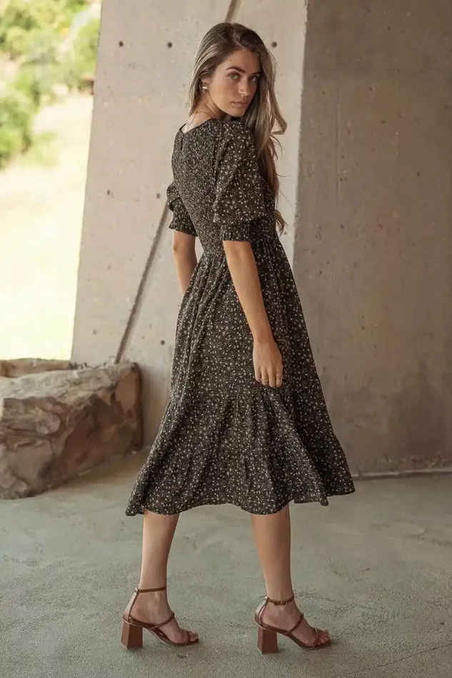 Billie Floral Dress Black Women Bohme Dresses