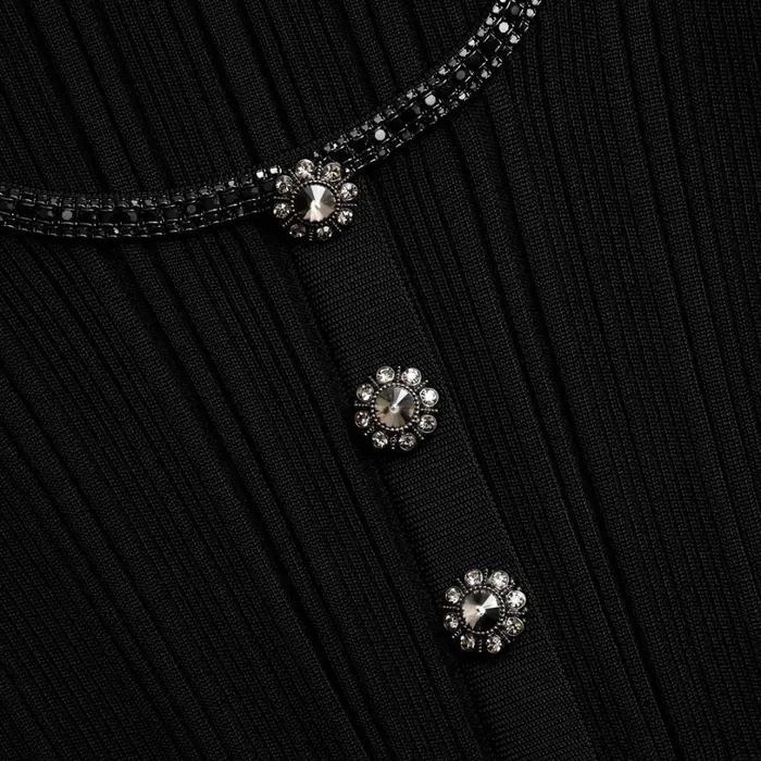 Black Embellished Knit Top Women Self Portrait Tops Black Embellished Knit Top Women Self Portrait Tops