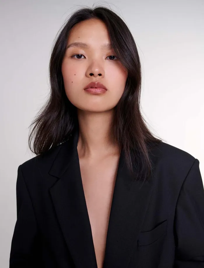 Blazers and Jackets Women Maje Belted Suit Jacket Black