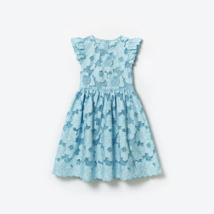 Blue Lace Midi Dress Women Self Portrait Flower Girl