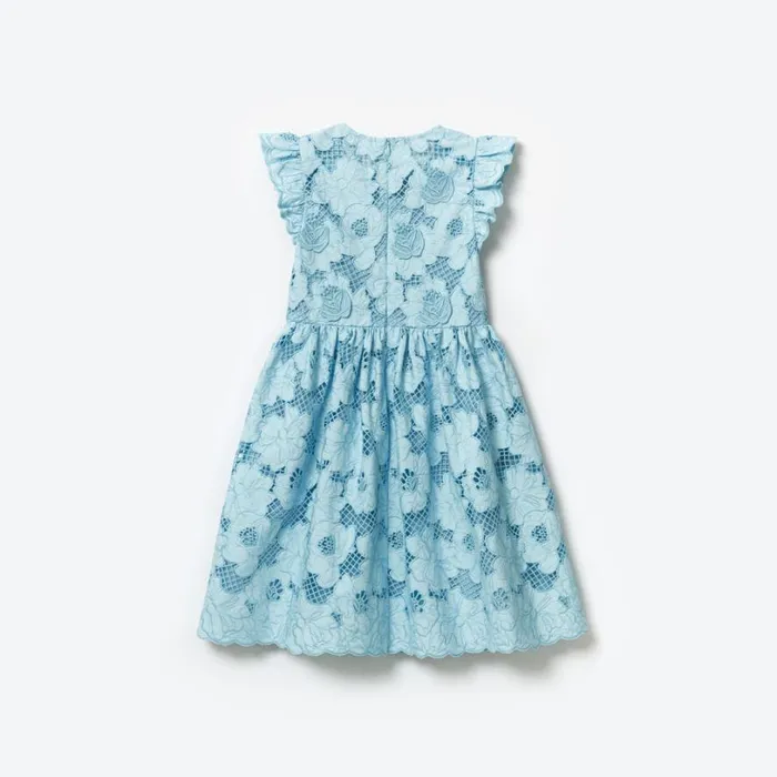 Blue Lace Midi Dress Women Self Portrait Flower Girl Blue Lace Midi Dress Women Self Portrait Flower Girl