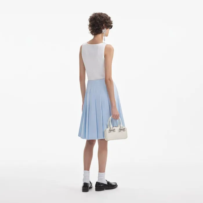 Blue Satin Midi Skirt Women Self Portrait Bottoms Blue Satin Midi Skirt Women Self Portrait Bottoms
