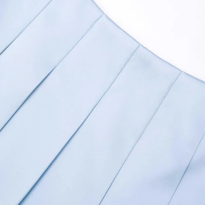 Blue Satin Midi Skirt Women Self Portrait Bottoms Blue Satin Midi Skirt Women Self Portrait Bottoms