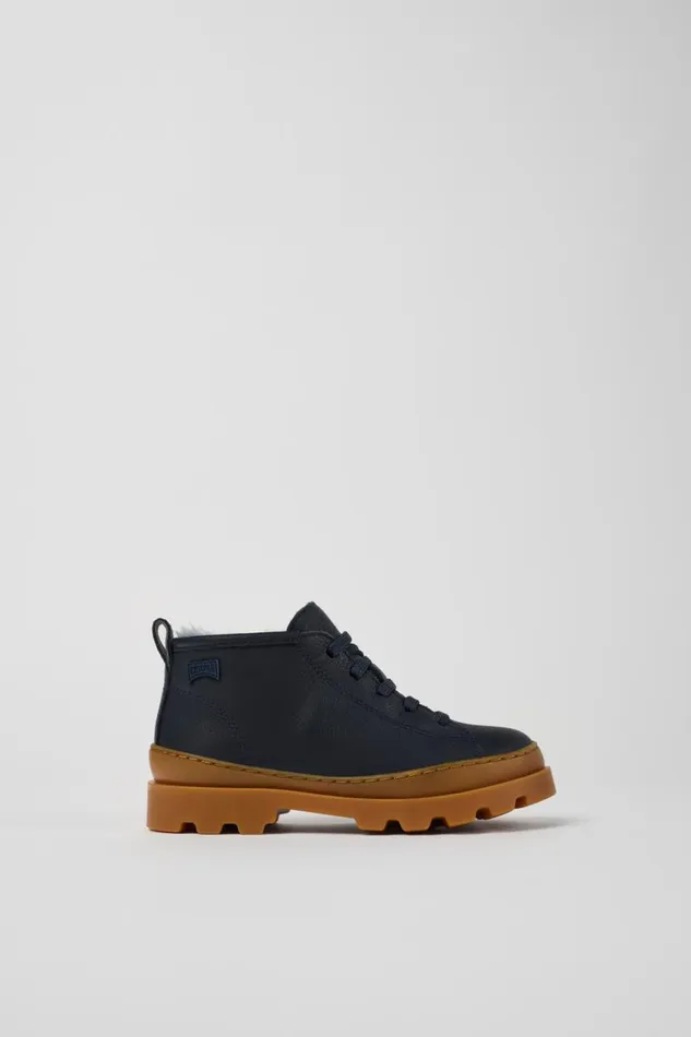 Boots Kids Camper Brutus Blue Leather Ankle Boots