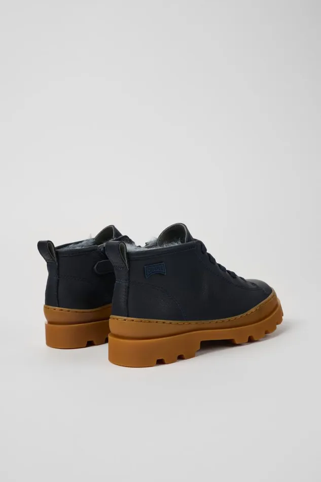 Boots Kids Camper Brutus Blue Leather Ankle Boots