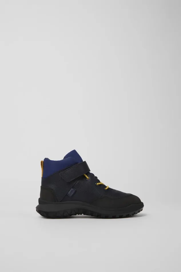 Boots Kids Camper CRCLR PrimaLoft Blue Leather And Textile Ankle Boots