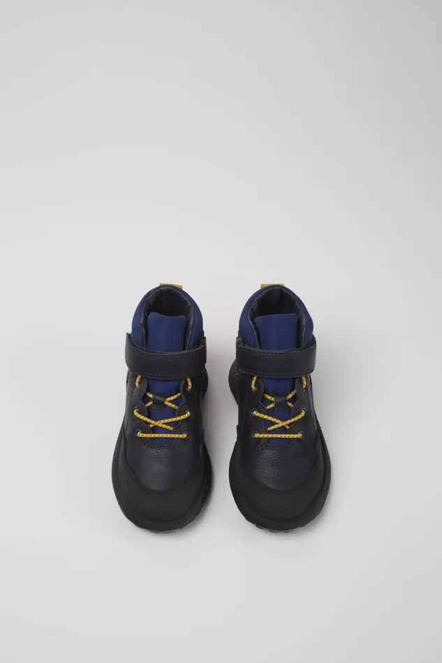 Boots Kids Camper CRCLR PrimaLoft Blue Leather And Textile Ankle Boots