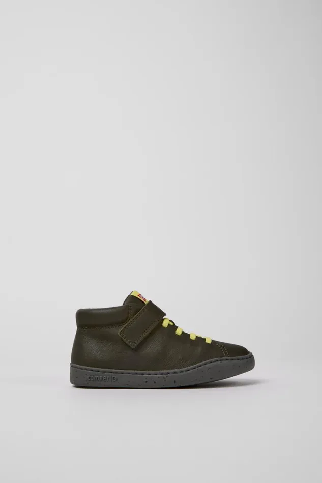 Boots Kids Camper Peu Touring Green Leather Boots
