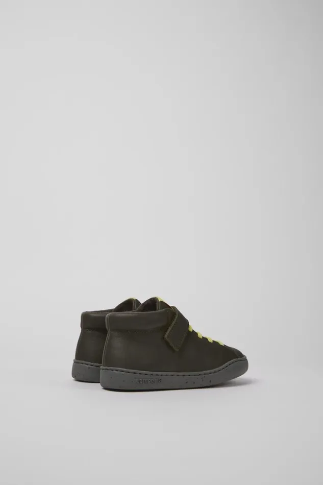 Boots Kids Camper Peu Touring Green Leather Boots