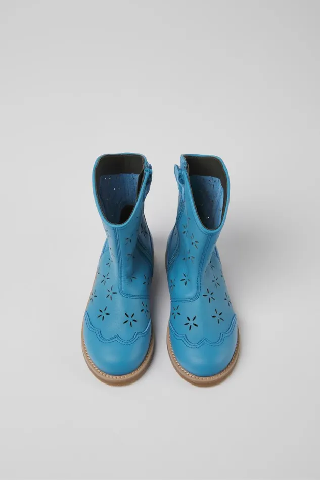 Boots Kids Camper Savina Blue Leather Boots