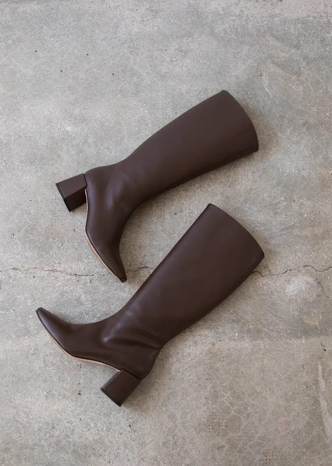 Boots Women ALOHAS Chalk Umber Brown Vegan Leather Boots