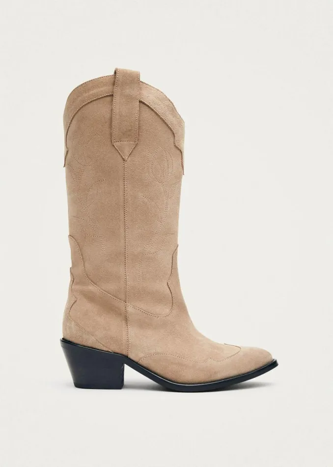 Boots Women ALOHAS Liberty Suede Beige Leather Boots