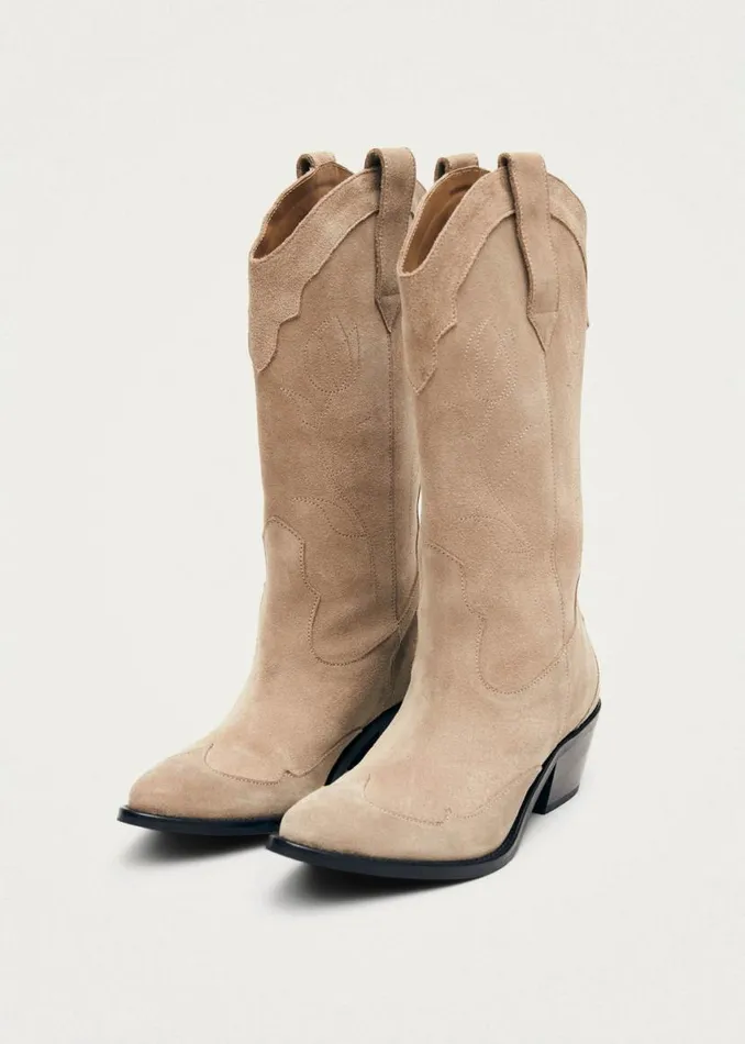 Boots Women ALOHAS Liberty Suede Beige Leather Boots