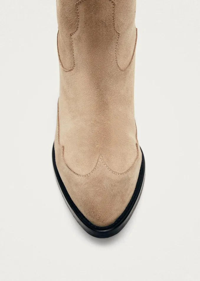 Boots Women ALOHAS Liberty Suede Beige Leather Boots