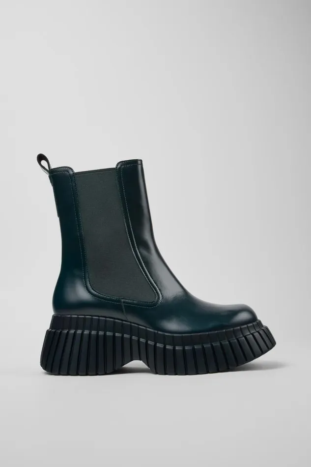 Boots Women Camper BCN Green Leather Chelsea Boots