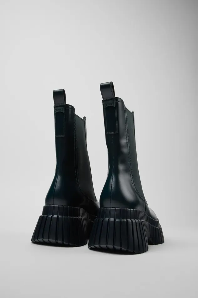 Boots Women Camper BCN Green Leather Chelsea Boots
