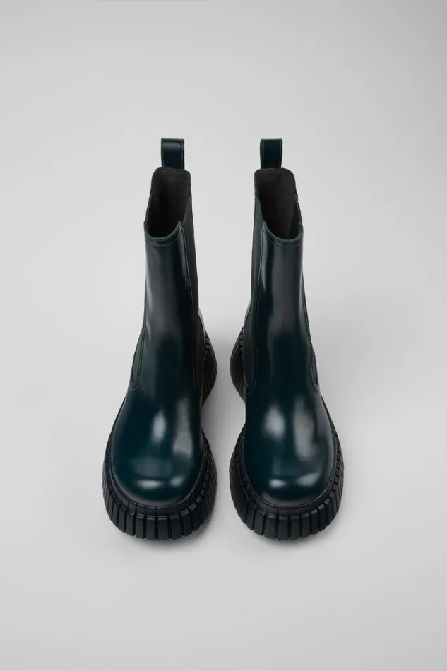 Boots Women Camper BCN Green Leather Chelsea Boots