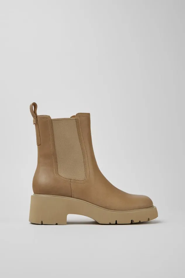 Boots Women Camper Milah Beige Leather Chelsea Boots Boots Women Camper Milah Beige Leather Chelsea Boots