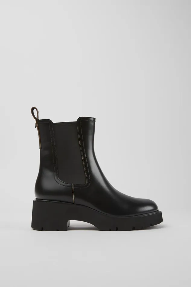 Boots Women Camper Milah Black Leather Boots