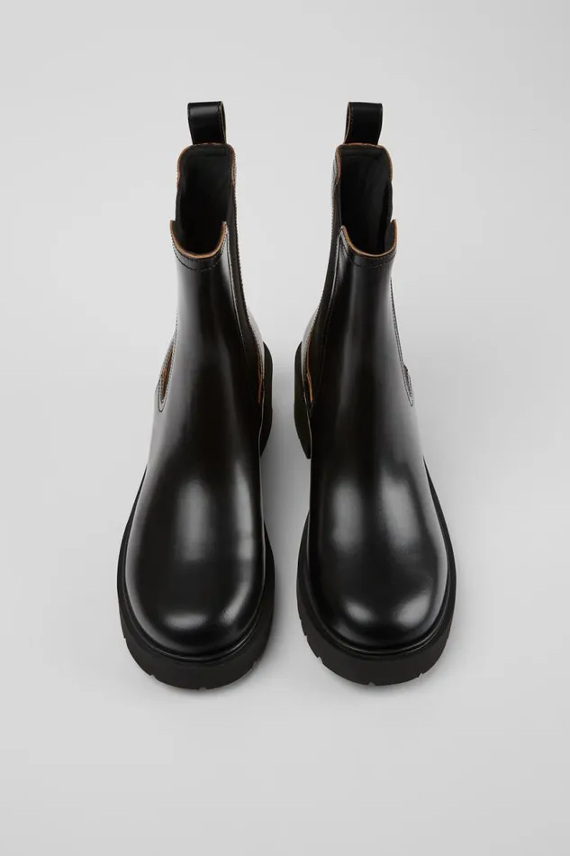 Boots Women Camper Milah Black Leather Boots