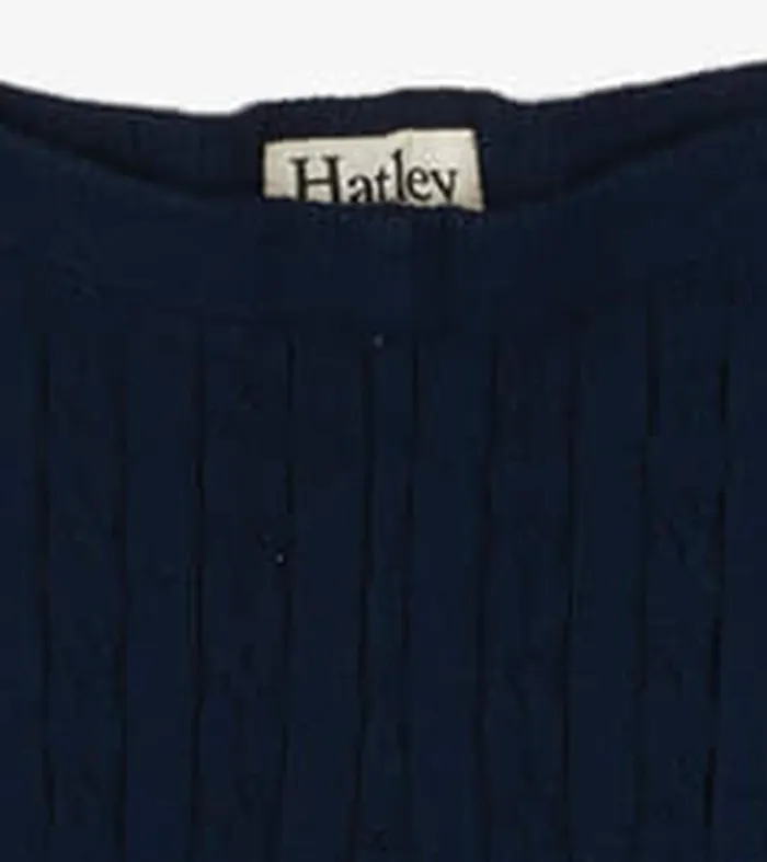Bottoms Girls Hatley Girls Navy Cable Knit Tights