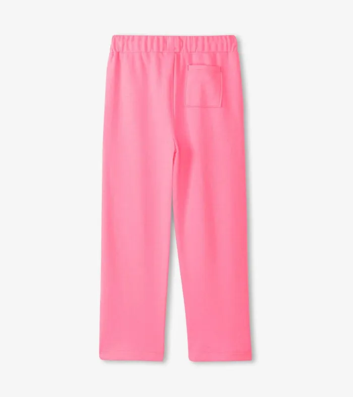 Bottoms Girls Hatley Girls Pink Neon Track Pants