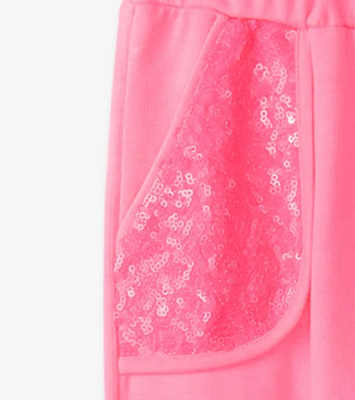 Bottoms Girls Hatley Girls Pink Neon Track Pants