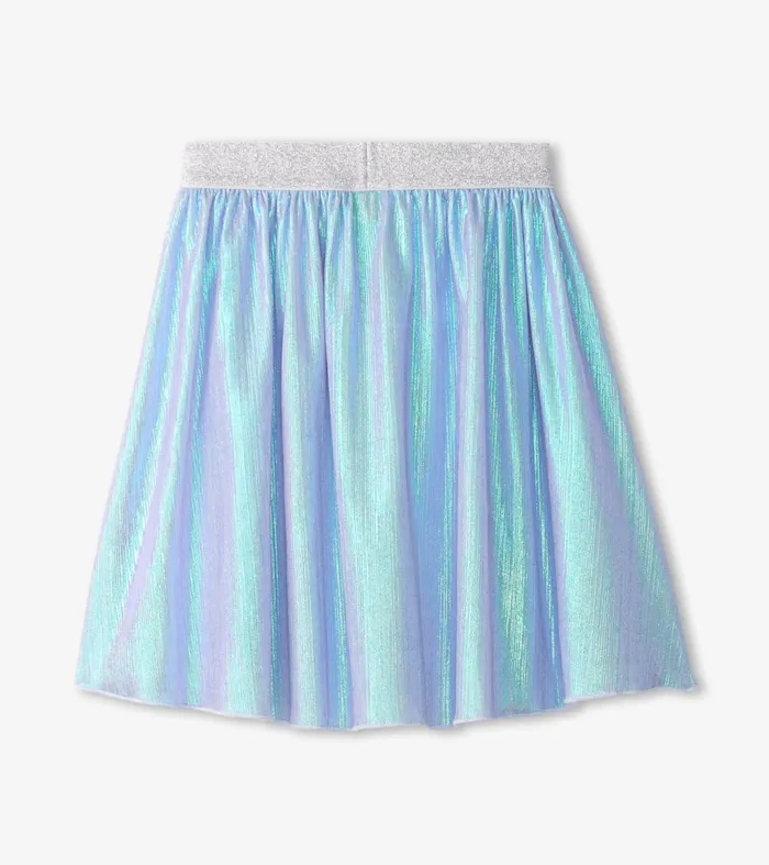 Bottoms Girls Hatley Girls Silver Metallic Mid Length Skirt