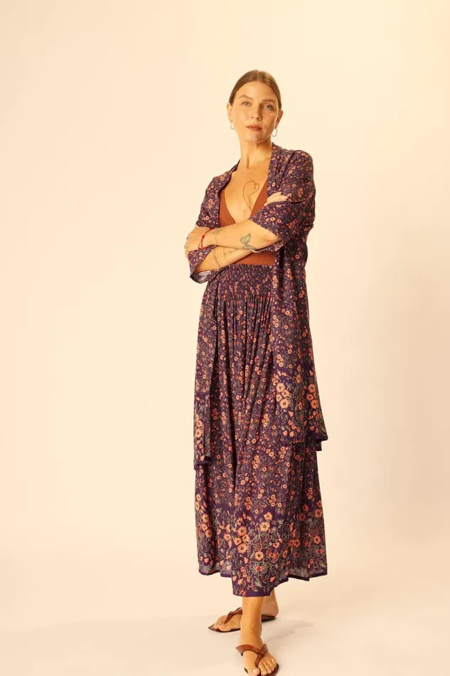 Bottoms Shop Natalie Martin BELLA SKIRT Petite Fleur Aubergine