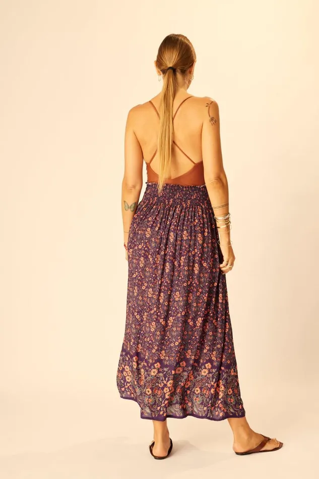 Bottoms Shop Natalie Martin BELLA SKIRT Petite Fleur Aubergine