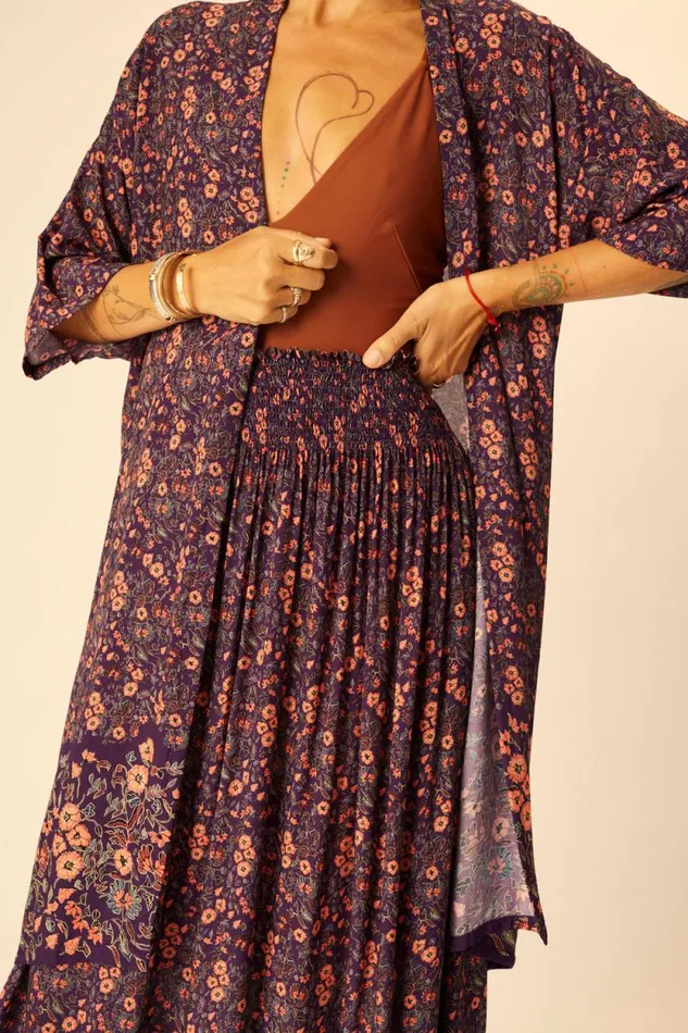 Bottoms Shop Natalie Martin BELLA SKIRT Petite Fleur Aubergine