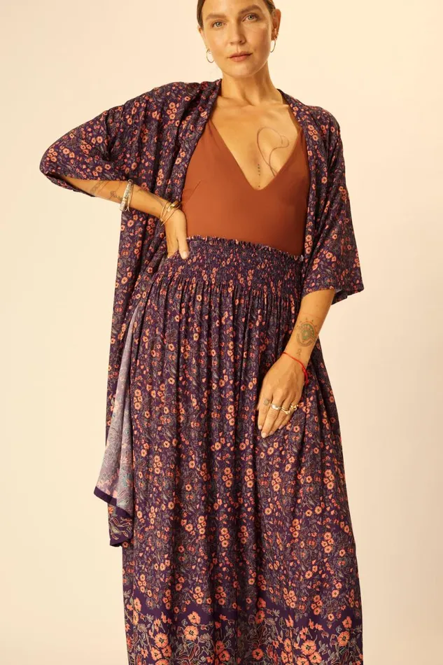 Bottoms Shop Natalie Martin BELLA SKIRT Petite Fleur Aubergine