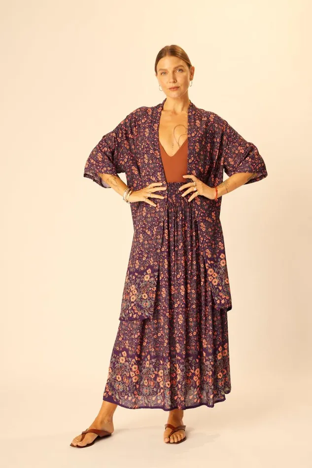 Bottoms Shop Natalie Martin BELLA SKIRT Petite Fleur Aubergine