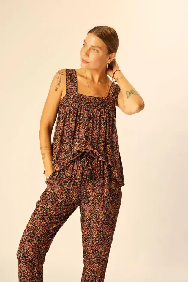 Bottoms Shop Natalie Martin BIANCA PANT Petite Fleur Noire