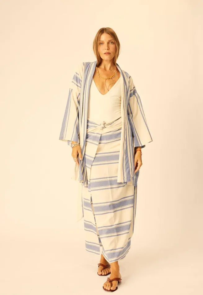 Bottoms Shop Natalie Martin SARONGSCARF French Stripe Blue