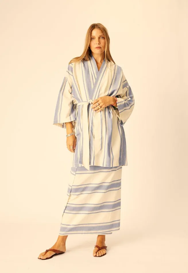 Bottoms Shop Natalie Martin SARONGSCARF French Stripe Blue