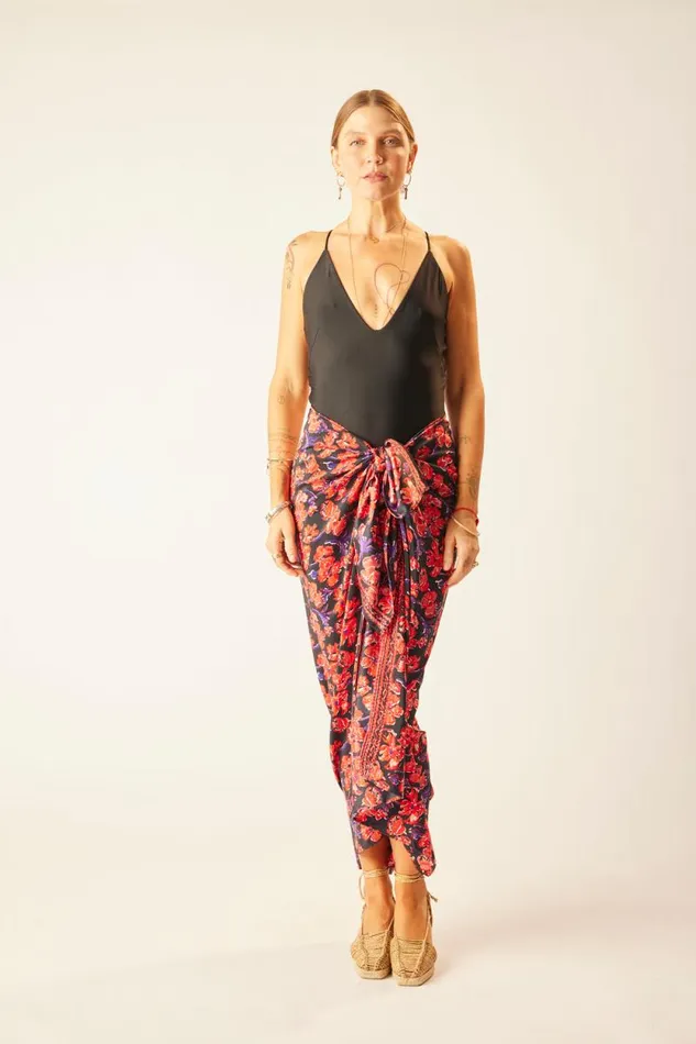 Bottoms Shop Natalie Martin SARONGSCARF Silk Watercolor Onyx